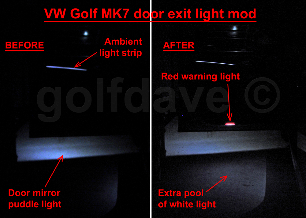 How to retro-fit the door exit, red warning/white puddle ...