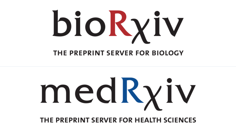 bioRxiv and medRxiv logos